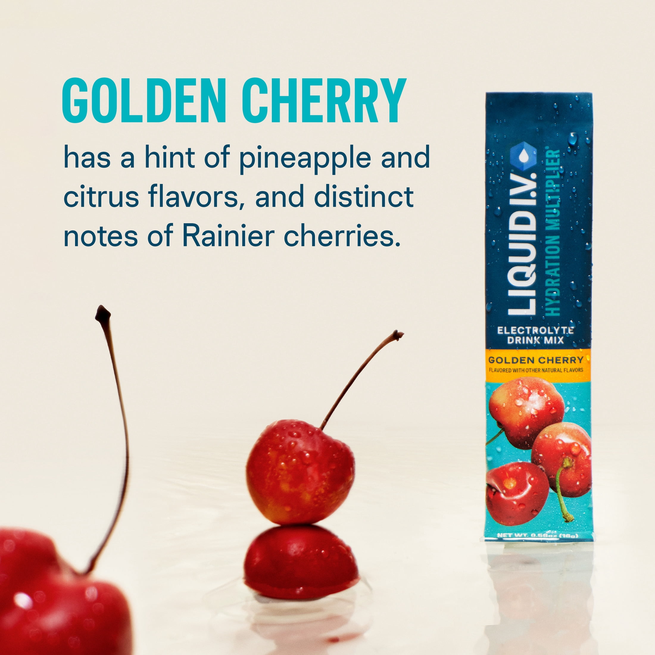 Liquid I.V.® Hydration Multiplier® Electrolyte Powdered Golden Cherry 15 Count Packets Drink Mix