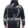 thumbnail image 7 of Pofeuu Astronaut Standing In The Moon Print Mens Casual Hooded Collar Drawstring Hoodies Pullover Sweatshirts Casual Long Sleeve Shirts-3X-Large, 7 of 7