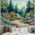 thumbnail image 2 of JRXY Blue Midnight Spring Botanical Flower Garden Tapestry Painting, 2 of 6