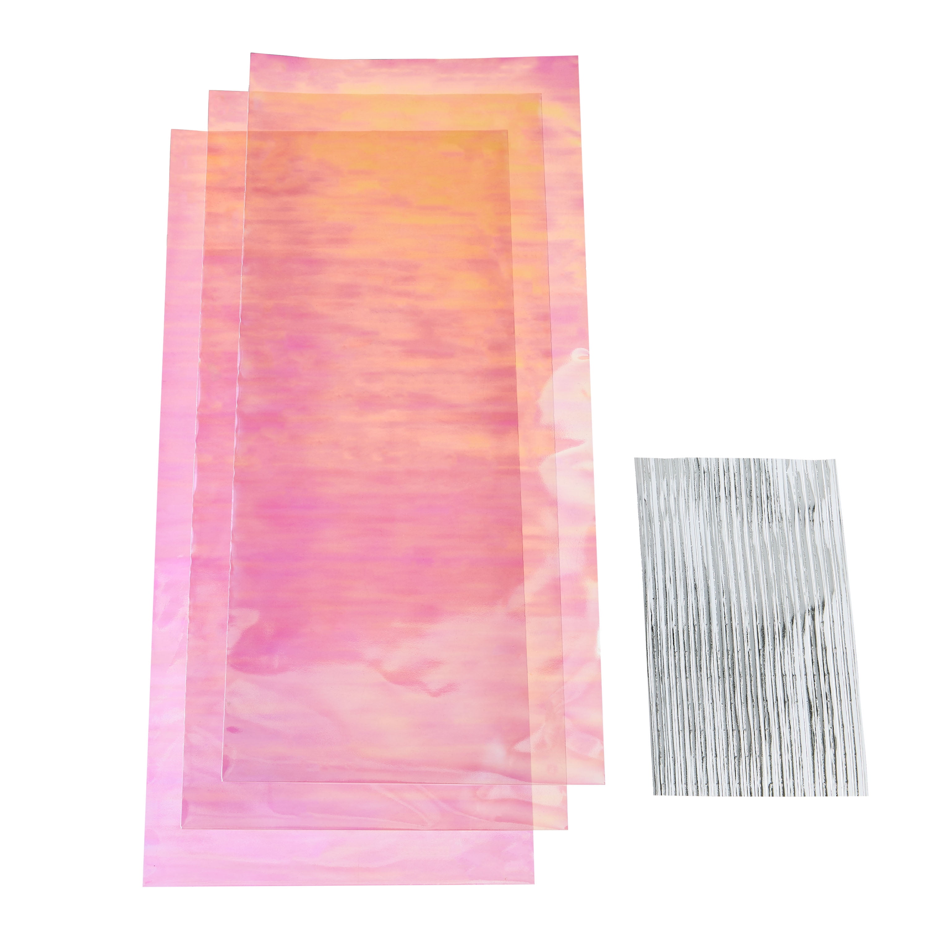 Way To Celebrate Clear Iridescent Party Favor Bags with Silver Twist Ties, 11 x 5 in, 20 Count
