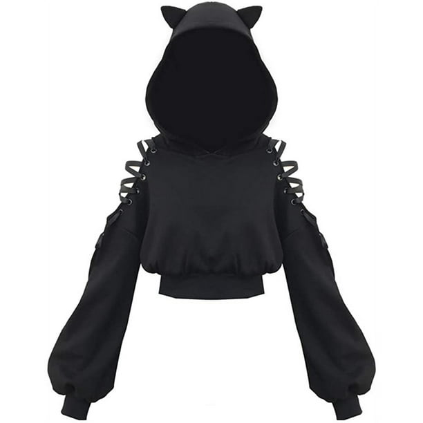 Sudaderas con capucha de manga larga para mujer Adepaton WMPH-1183-4