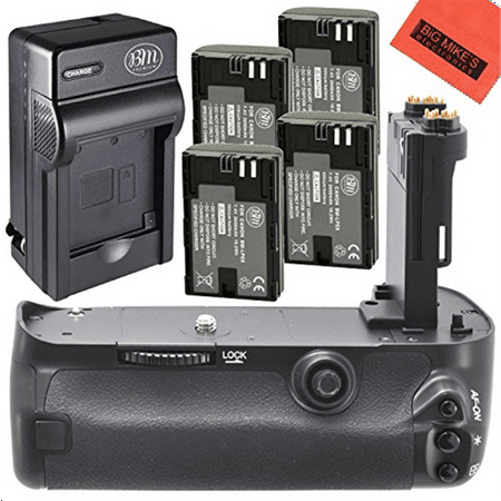 Battery Grip Kit for Canon EOS 5D Mark III, EOS 5DS, EOS 5DS R Digital SLR Camera Includes Vertical Battery Grip + Qty 4 Replacement LP-E6 Batteries + Rapid AC/DC (Best Battery Grip For Canon 5d Mark Iii)