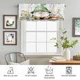 thumbnail image 4 of Rod Pocket Window Valances Green Gnome Spring Flower Mushroom Short Kitchen Curtains Pastoral Botanical Window Treatment Drapes for Bedroom Bathroom Living Room 60x18In,1 Panel, 4 of 9
