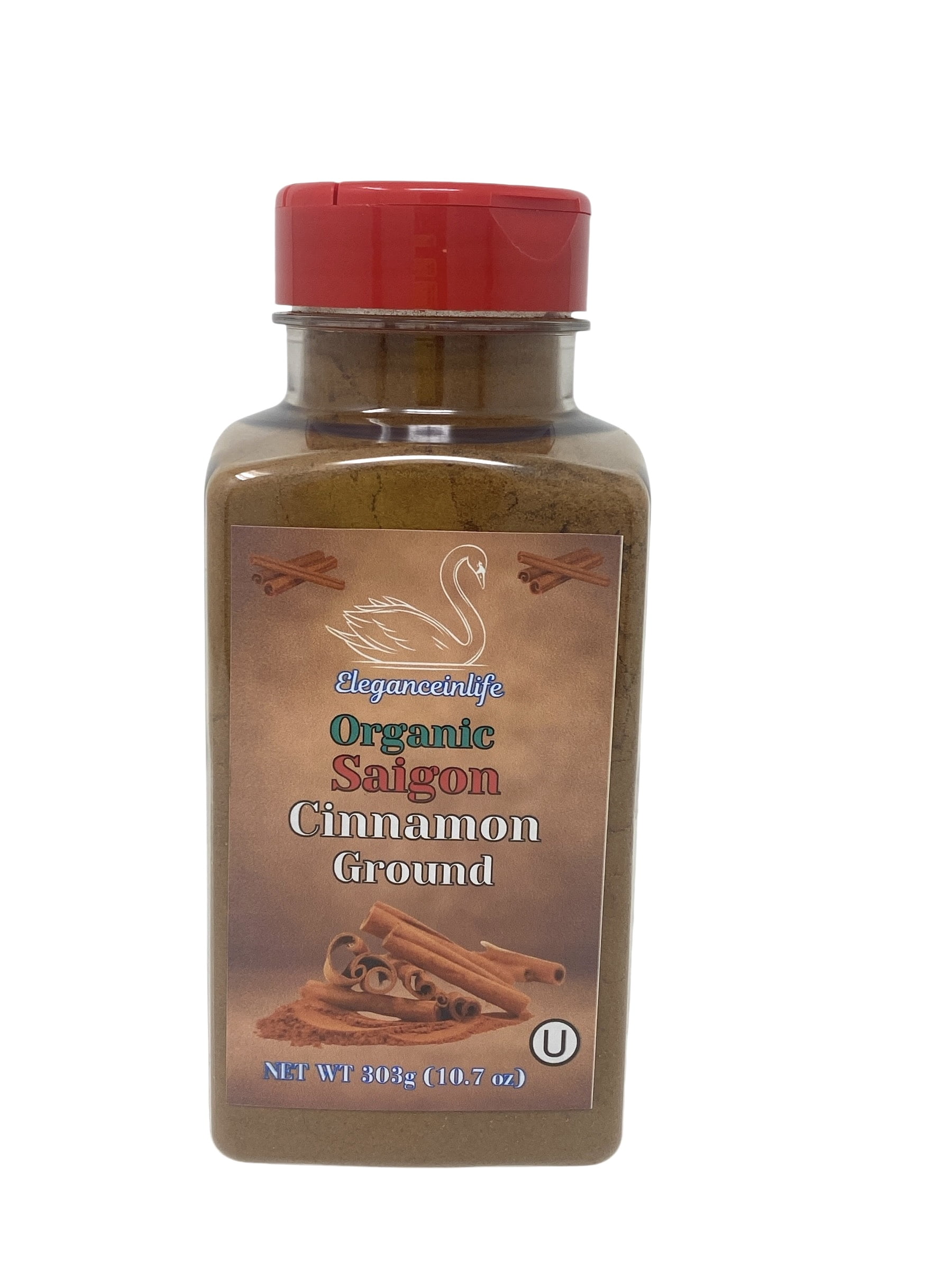 Eleganceinlife Organic Saigon Cinnamon Ground, 10.7 oz (303g) - Packed in USA Pack of 2