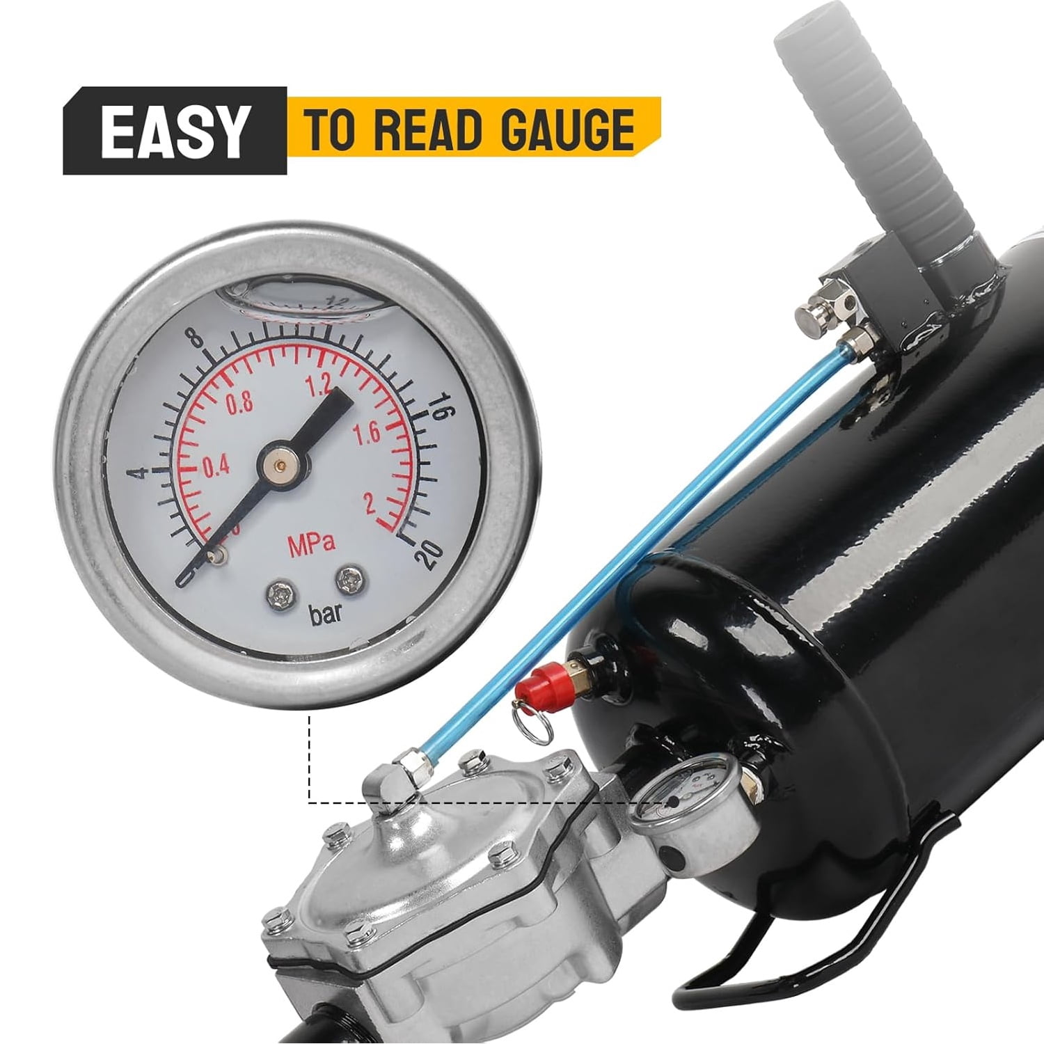 Ktaxon Air Tire Bead Blaster Seater 2.1 Gallon, Wheel Trigger Seating Tool Inflator Tank for Motorcycle ATV Car, 87-116PSI Operating Pressure, Black