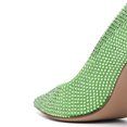 thumbnail image 4 of FSJ Women Classic Pointy Toe Crystal Flared High Heel Pumps Closed Toe Slip-On Party Wedding Office Dress Shoes Size 6.5 Green, 4 of 4