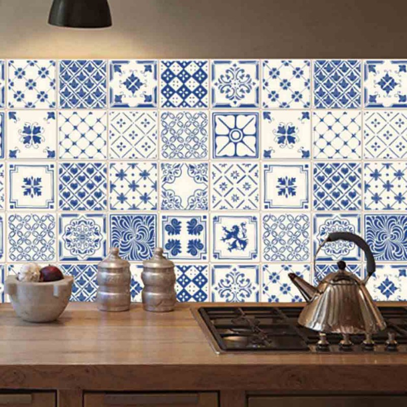 20pcs Retro Mexican Vinyl Wall Tile Sticker Decals Kitchen Bathroom Decorative