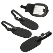 4 E-Z Travel Genuine Leather Luggage Tags Suitcase Bag Name Address ID Label by