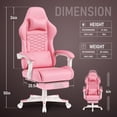 thumbnail image 7 of UIVJGAG Gaming Chair, Computer Office Chair with Footrest, Linkage Armrests and Lumbar Support, High Back Ergonomic Gamer Chairs for Adults, Black PU Leather, 7 of 7
