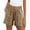 Khaki women cotton linen shorts a1, variant on Cagogo Women Cotton Linen Plus Size Relaxed Elastic Waist Flowy Casual Shorts Solid Basic Vacation Beach Lounge Pants Shorts, Gray XL