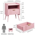 thumbnail image 2 of Mesa de noche Aenuert rosa con cajón de almacenamiento 41x30x58 cm, 2 of 9