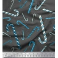 thumbnail image 1 of Soimoi Gray Poly Georgette Fabric Candy Stick Kids Decor Fabric Printed Yard 42 Inch Wide, 1 of 3