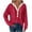 Red, variant on TKLPEHG Womens Waffle Knit Hoodies Long Sleeve Drawstring Button V Neck Casual Pullover Sweatshirt Hooded Tops (Army Green,L)