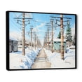 thumbnail image 2 of Designart "Winter Power Power Lines painting I" Power Lines Floater Framed Canvas Art Print, 2 of 7