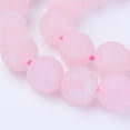 thumbnail image 1 of Natural Rose Quartz Beads Strands Round Frosted about 63pcs/strand 15.5 inch 6~6.5mm Hole: 1mm, 1 of 2