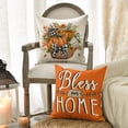 thumbnail image 3 of Sm:)e Fall Pumpkin Home Sweet Home Orange Throw Pillow Covers, 18 x 18 Inch Seasonal Autumn Bless Our Home Decorations for Sofa Couch Set of 4, 3 of 8