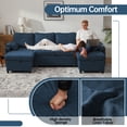 thumbnail image 6 of Sectional Couches Sofas Sleeper Bed U shape with Storage for Living Room Family Rooms Blue, 6 of 9