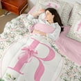 thumbnail image 4 of Castle Fairy Personalized Initial Letter R 7-Piece Bedding Comforter Set for Children Women Men,Floral Rose Bow-Tieking Bedding Sets,Monogrammed Alphabet Ultra Soft Bed Sheets,Breathable Home Decor, 4 of 8