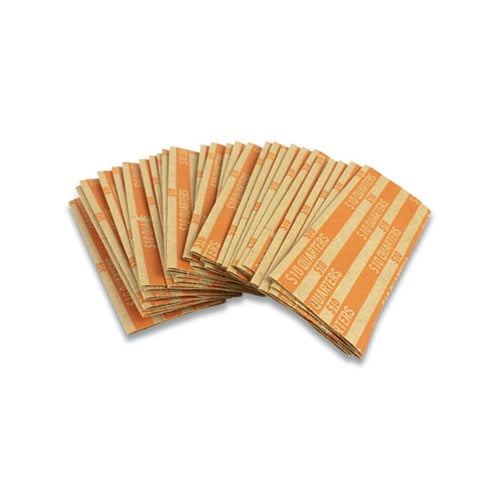 Flat Tubular Coin Wrap Quarters, 10.00, Orange, 1,000/Box
