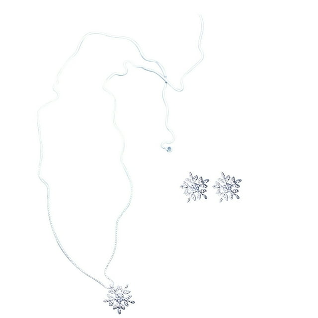 Collier et Boucles d'Oreilles Micro Incrustés de Flocon de Neige Bijoux pour Femmes Ensemble de Bijoux pour Femmes Ensemble de Bijoux de Bal pour Femmes Organisateur de Valise de Bijoux Formelle avec Roues Ensemble de Bijoux de Perles pour Filles Ensemble de Bijoux pour