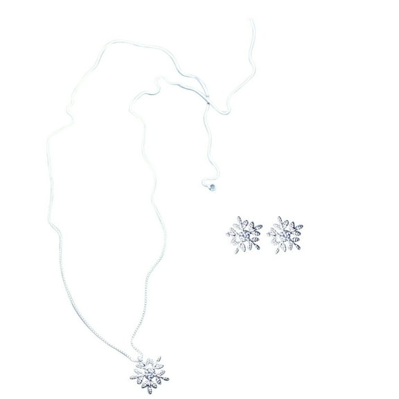 Personalized Diamond Snowflake Micro Inlaid Necklace Earrings Women's Jewelry