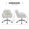 Sesslife Cute White Fluffy Desk Chair for Girls Women, Comfy Modern