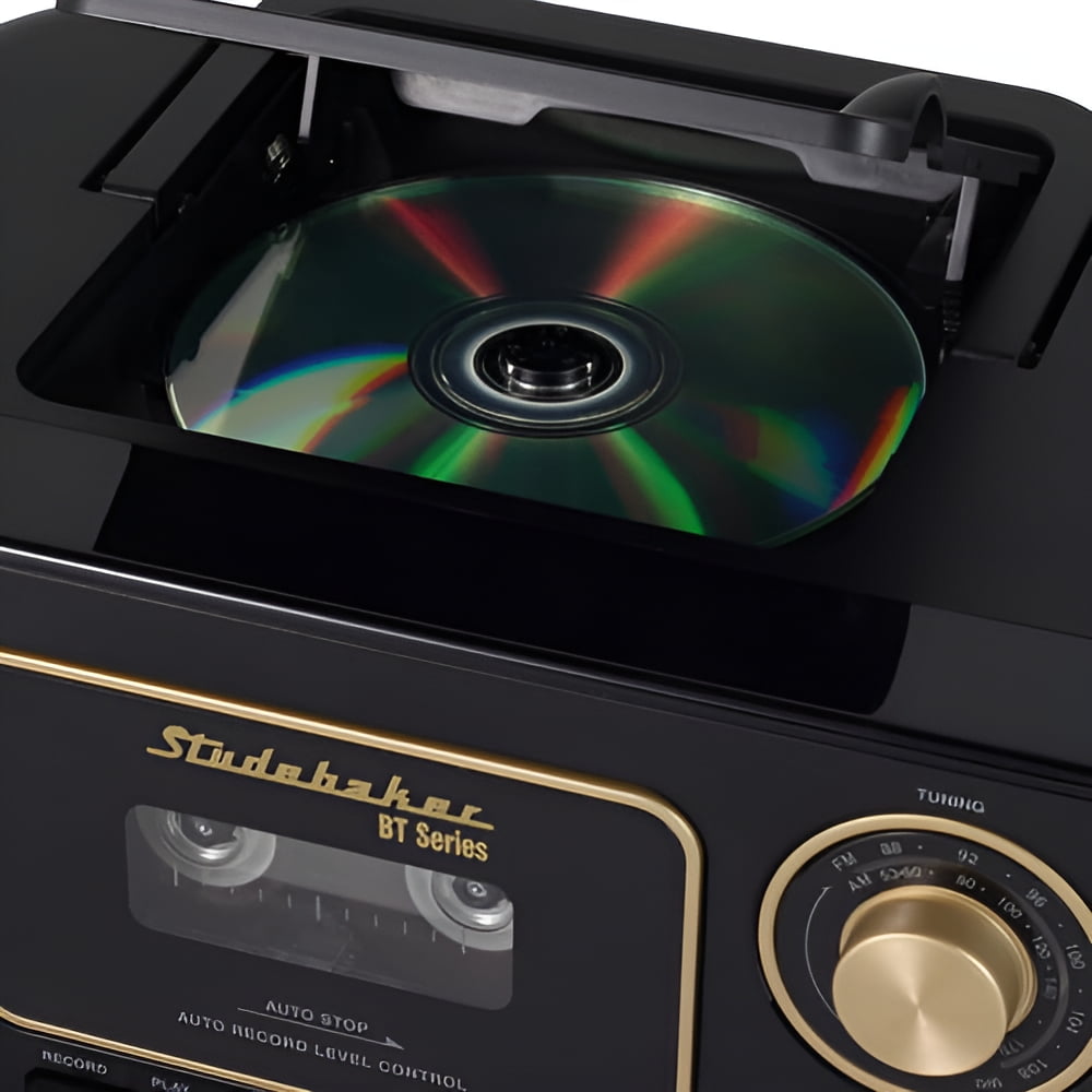 Studebaker SB2135BTBG Bluetooth Portable CD Player Radio and Cassette Player (Black/Gold)  [MISC ACCESSORY]