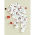 thumbnail image 4 of 0-3Y Toddler Baby Girl Christmas Outfit 6M 12M 18M 24M 3Y Long Sleeve Santa Claus Sweatshirt Top Pant Sets Baby Fall Clothes, 4 of 10
