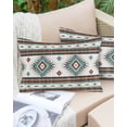 thumbnail image 6 of Turquoise Brown Throw Pillow Cover 20 x 30 Inch Decorative Pillow Cover Southwestern Stripe Western Rustic Aztec Lumbar Pillowcase Seasonal Rectangle Cushion Case for Couch Sofa Bed Living Room, 6 of 7
