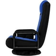thumbnail image 4 of Alden Design Swivel Floor Gaming Chair with Adjustable Backrest, Black/Blue, 4 of 9