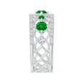 thumbnail image 3 of ANGARA Lab Grown Art Deco Inspired Graduated Emerald and Diamond Ring for Women in 14K White Gold (Size-3.8mm) | May Birthstone, Birthday, Anniversary, Jewelry Gift for Women | Lab-Grown Emerald Ring, 3 of 6
