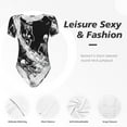 thumbnail image 4 of Balery Skeleton Wave Artwork Body de cuello redondo de manga corta para mujer Tops de manga corta Tops básicos-Medium, 4 of 7