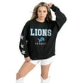thumbnail image 3 of Women's Gameday Couture  Black Detroit Lions Velocity Relaxed Rhinestone Pullover Sweatshirt, 3 of 6