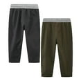 thumbnail image 4 of HILEELANG Toddler Boy Chino Pants School Uniform Elastic Stretch Green Grey Cargo Joggers 4T, 4 of 5
