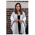 thumbnail image 2 of Panache Accessories Stripe Knit Cape Wrap Pashmina Shawl Top Stitch Tan/White, 2 of 2