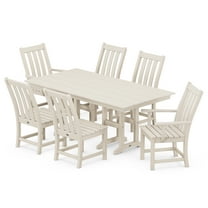 POLYWOOD Vineyard 7-Piece Farmhouse Dining Set in Sand