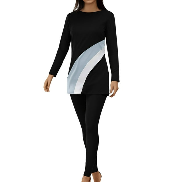 Muslim Women Oversized Swimsuit Conservative Swimsuit Long Sleeve Trousers Swim Cap Three Piece Swimsuit Muslim Swimwears Xl