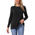 thumbnail image 1 of Suéter de punto de cable acogedor para mujer Inspire Chic de otoño e invierno, pulóver de ajuste holgado, cuello redondo casual, talla XL, negro, 1 of 6