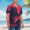 thumbnail image 3 of Sikiie Rock Skull Guitarist Print Men's Hawaiian Shirt, Summer Beach Button Pocket Short Sleeve T-Shirt,X-Large, 3 of 7