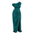 thumbnail image 4 of Dolkfu Cowl Neck Women'S Dresses Mid-Length 1/4 Sleeve Petal Green Dresses Slim Solid Retro Modern Mermaid Dresses Army Green,L, 4 of 6