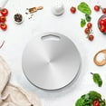 thumbnail image 2 of tabla de cortar de acero inoxidable redonda | 304 Tabla de descongelar y cortar de acero | Uso a doble cara | Superficie no porosa resistente a la corrosión | Diseño colgante | Múltiples tamaños, 2 of 10
