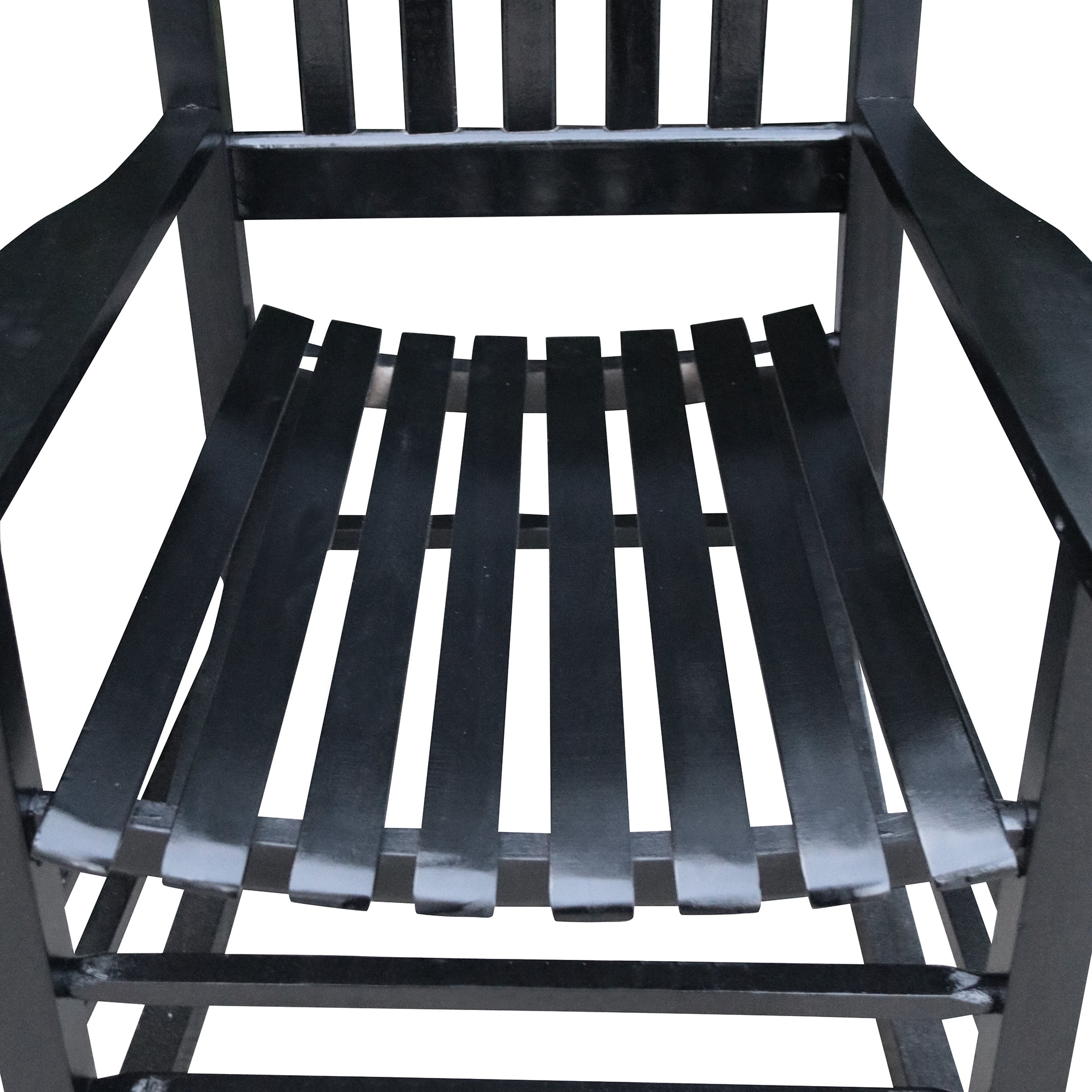 Yoneston Outdoor Wood Porch Rocking Chair, Weather Resistant Black Color Finish