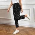 thumbnail image 5 of Qingpeng Womens Polka Dot Wide Leg Pants Loose Fit Casual Drawstring High Waisted Trousers Basic Retro Palazzo Pants, 5 of 6