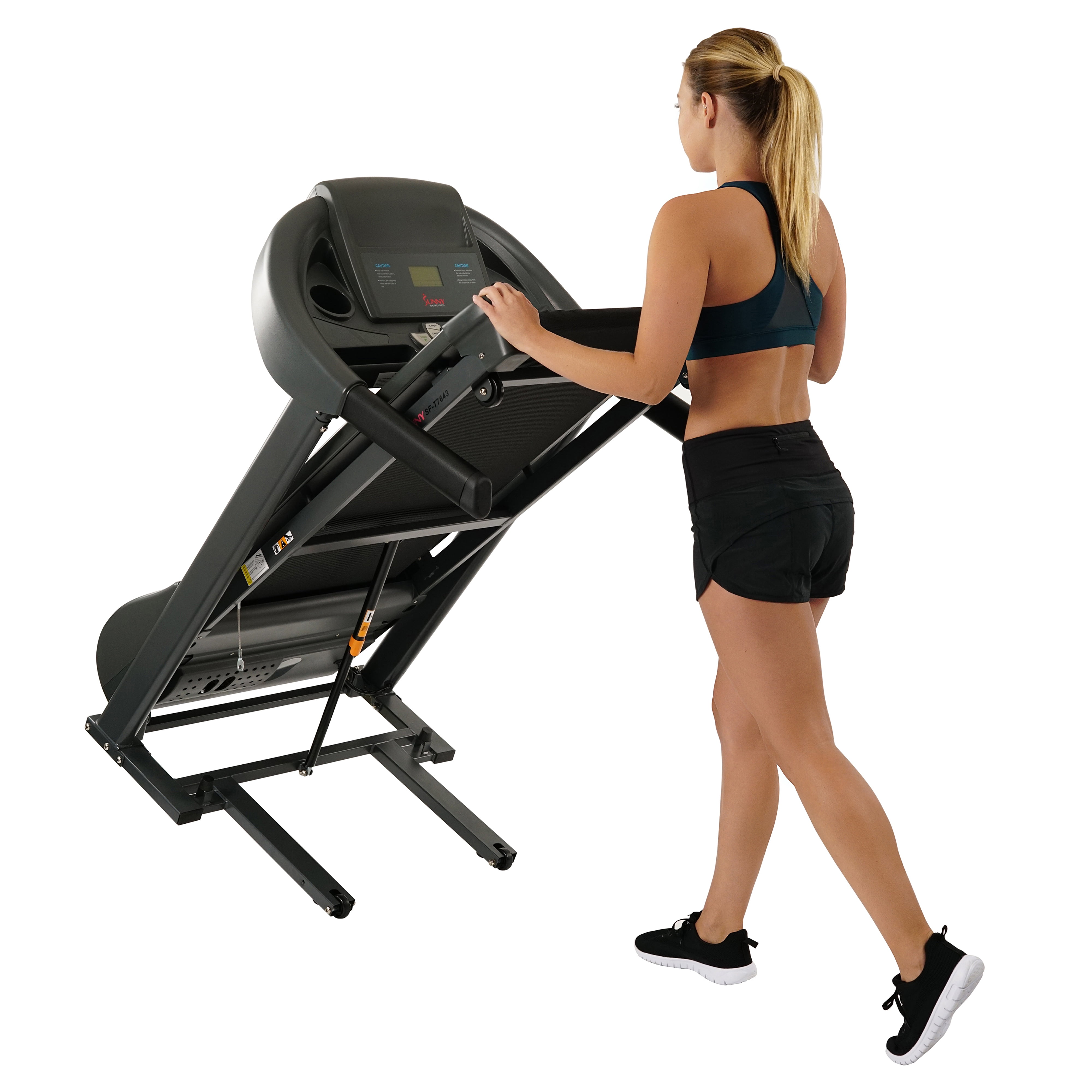 Sunny Health Fitness Heavy Duty Treadmill for Walking and Running Home Exercise 350 lb Capacity Device Holder SF T7643 Walmart