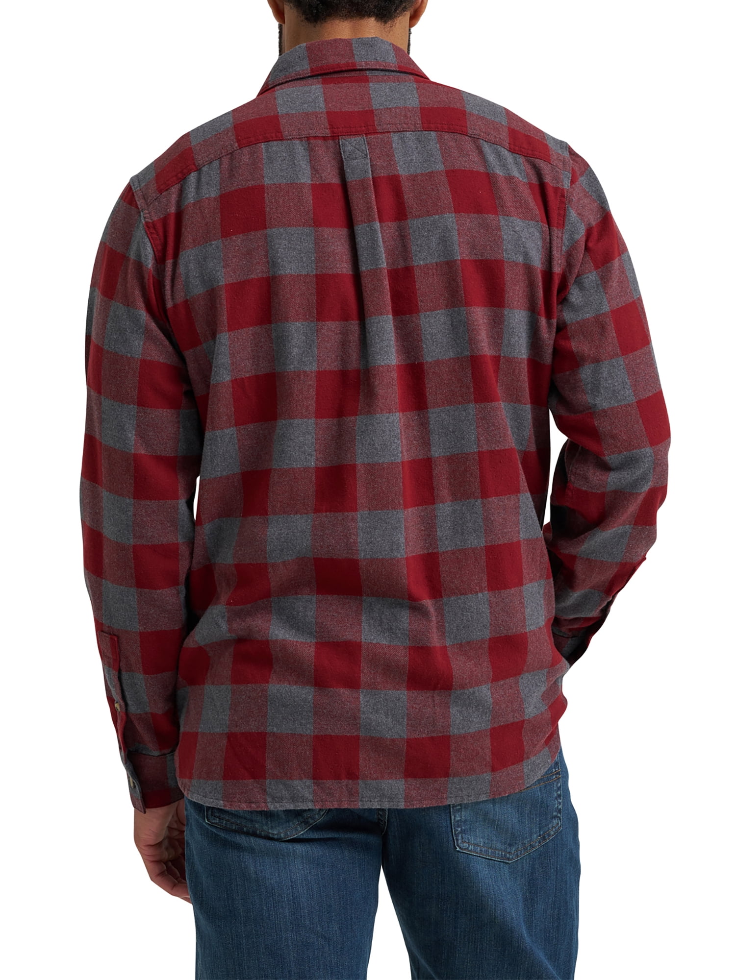 Wrangler® Men's and Big Men's Relaxed Fit Brushed Flannel Shirt with Long Sleeves, Sizes S-5XL