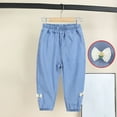 thumbnail image 2 of Odeerbi 1-6 Años Niñas Pantalón Vaquero Con Pajarita Y Cintura Elástica Vaquero Holgado Pantalón de Pata Ancha Vaquero Holgado, 2 of 3