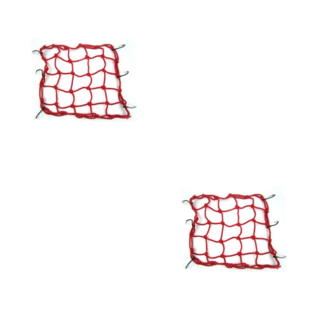 Riwesomey Reemplazo de red elástica para casco de motocicleta, organizador de equipaje Flexible resistente a desgarros, accesorios de soporte de 40x40 Rojo 2piezas