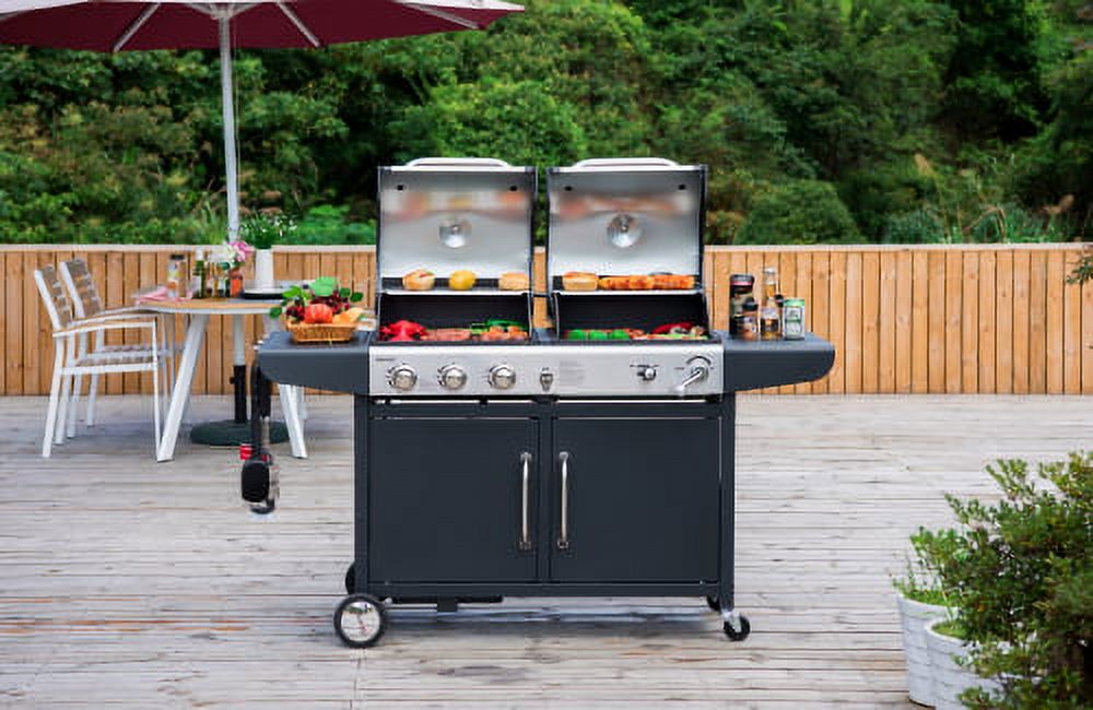 Royal Gourmet ZH3002 3-Burner 25,500-BTU Dual Fuel Cabinet Gas and Charcoal Grill Combo, Outdoor Barbecue - image 2 of 6