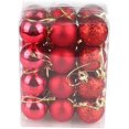 thumbnail image 2 of Ensemble de 24 Mini Boules de Noël Incassables Décoration d'Arbre de Fête, 3cm/1.18 Pieds' (Rouge), 2 of 8