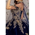 thumbnail image 3 of Women's GLS Gloria Navy Blue And Gold Quinceanera Dress Velvet Cape Ball Gown Gl3471 Size XS, 3 of 5